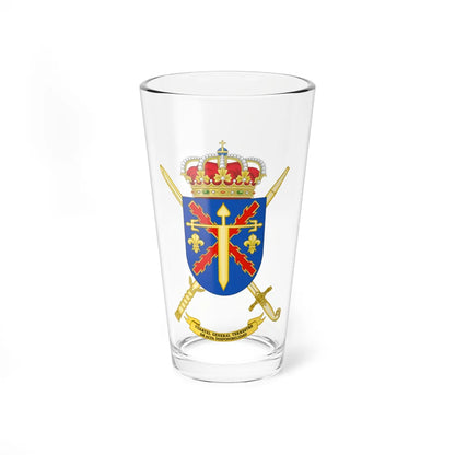 Coat of Arms of the Spanish Army High Readiness Land Headquarters (Spain) (Coat of Arms) Pint Glass 16oz 16oz - Go Mug Yourself