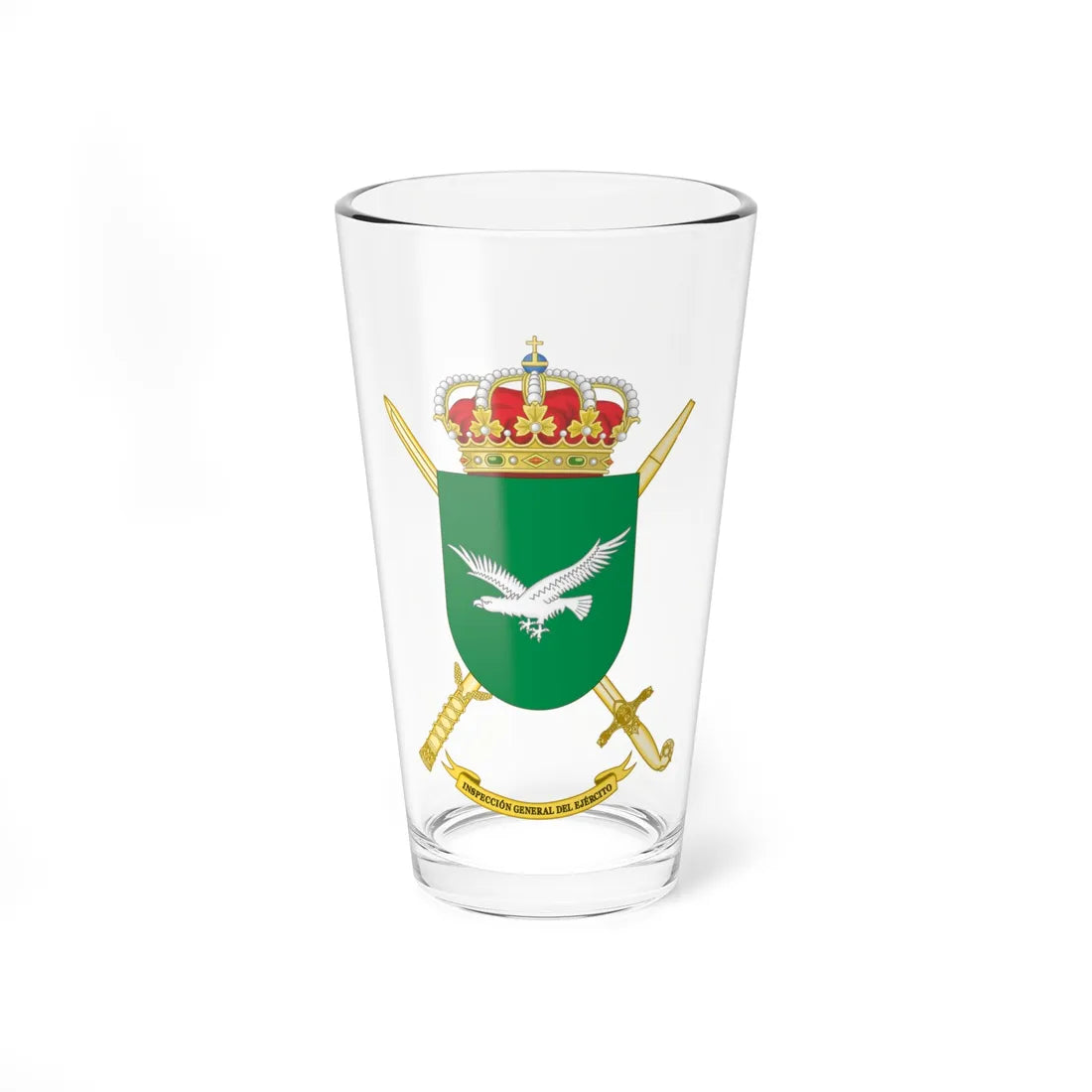 Coat of Arms of the Spanish Army Inspector Generals Office (Spain) (Coat of Arms) Pint Glass 16oz 16oz - Go Mug Yourself