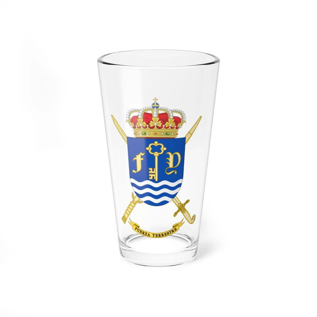Coat of arms of the Spanish Army Land Force (Spain) (Coat of Arms) Pint Glass 16oz 16oz - Go Mug Yourself
