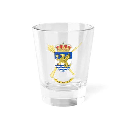 Coat of Arms of the Spanish Army Logistic Support Command for Operations (Spain) (Coat of Arms) Shot Glass 1.5oz 1.5oz - Go Mug Yourself