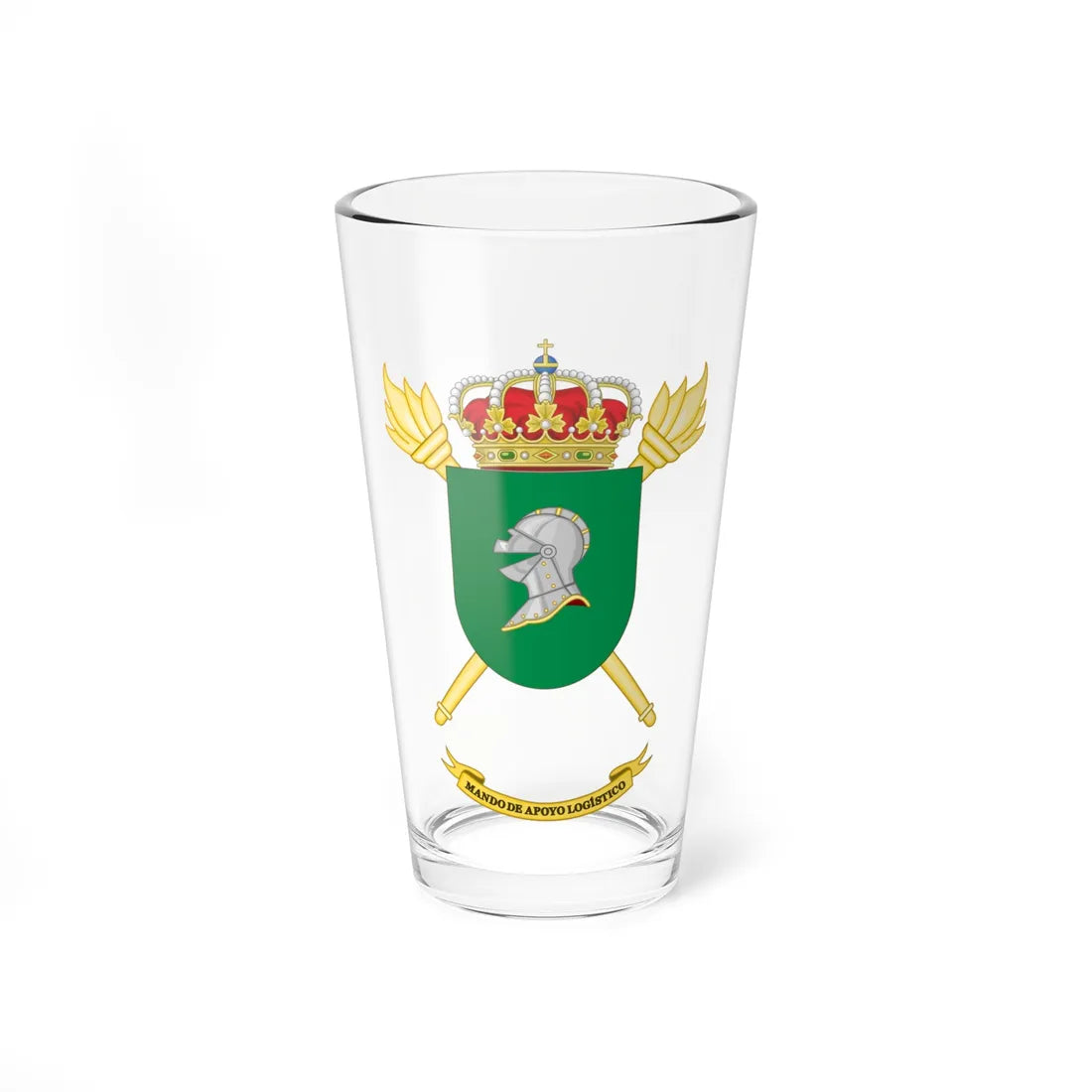 Coat of Arms of the Spanish Army Logistic Support Command (Spain) (Coat of Arms) Pint Glass 16oz - Go Mug Yourself