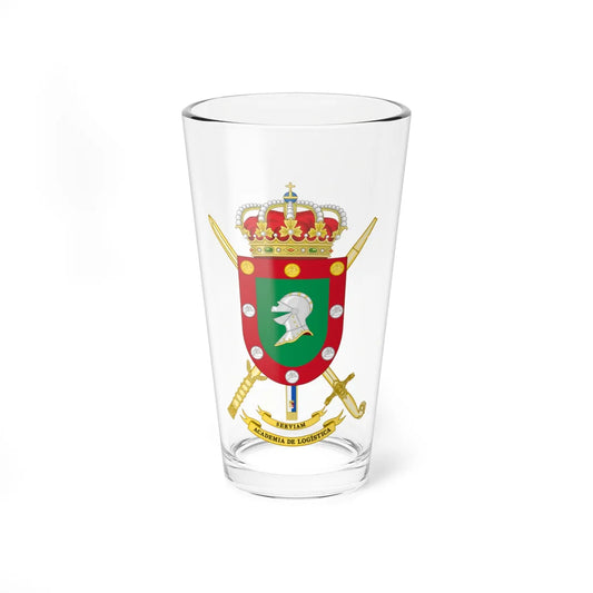 Coat of Arms of the Spanish Army Logistics Academy (Spain) (Coat of Arms) Pint Glass 16oz 16oz - Go Mug Yourself