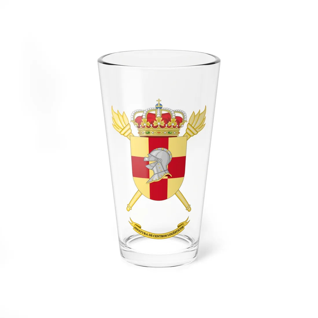 Coat of Arms of the Spanish Army Logistics Centers Command (Spain) (Coat of Arms) Pint Glass 16oz 16oz - Go Mug Yourself