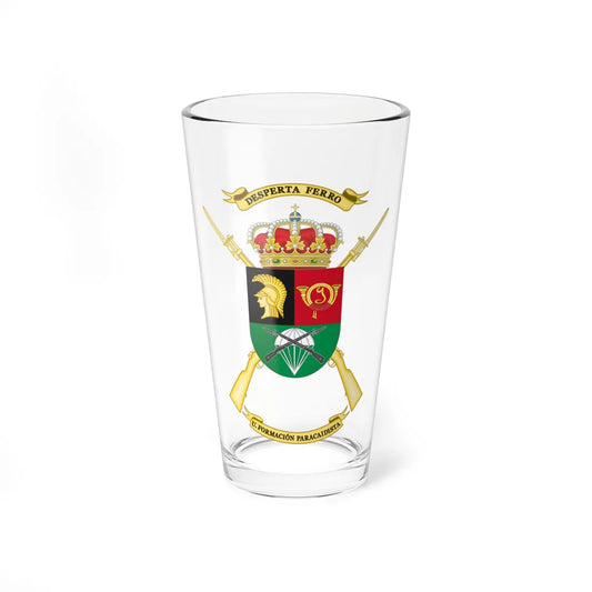 Coat of Arms of the Spanish Army Parachute Instruction Unit (Spain) (Coat of Arms) Pint Glass 16oz 16oz - Go Mug Yourself