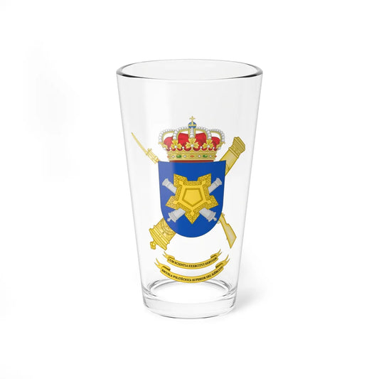 Coat of Arms of the Spanish Army Polytechnic School (Spain) (Coat of Arms) Pint Glass 16oz 16oz - Go Mug Yourself
