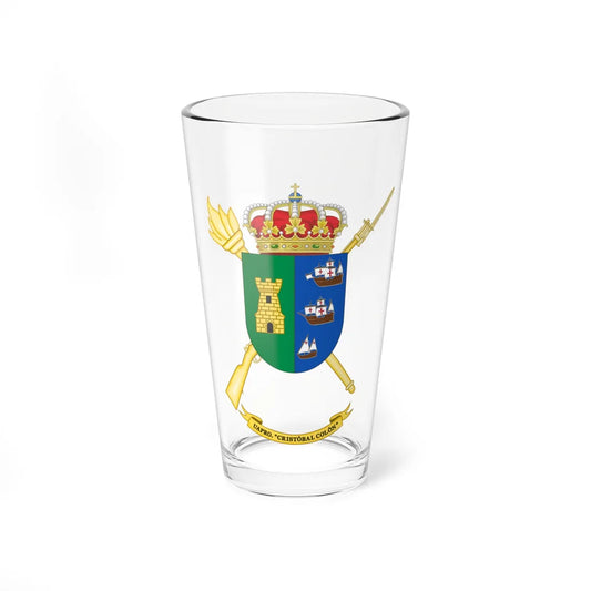 Coat of Arms of the Spanish Army Projection Support Unit Cristóbal Colón (Spain) (Coat of Arms) Pint Glass 16oz 16oz - Go Mug Yourself
