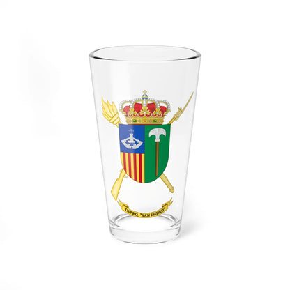 Coat of Arms of the Spanish Army Projection Support Unit San Isidro (Spain) (Coat of Arms) Pint Glass 16oz 16oz - Go Mug Yourself