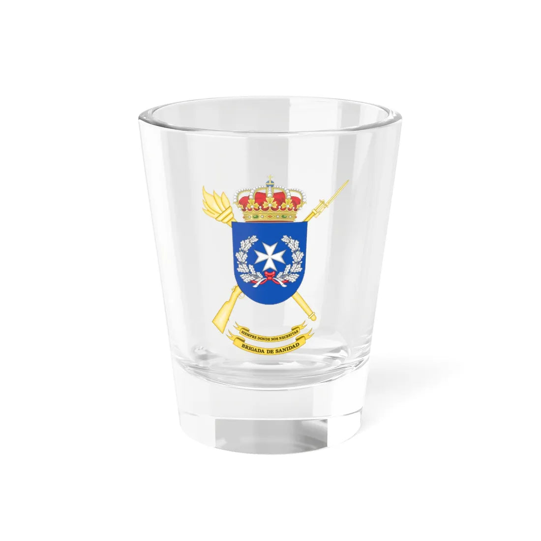 Coat of Arms of the Spanish Army Sanitary Brigade (Spain) (Coat of Arms) Shot Glass 1.5oz 1.5oz - Go Mug Yourself