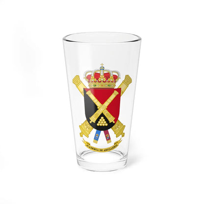 Coat of Arms of the Spanish Artillery Academy Common variant (Spain) (Coat of Arms) Pint Glass 16oz 16oz - Go Mug Yourself