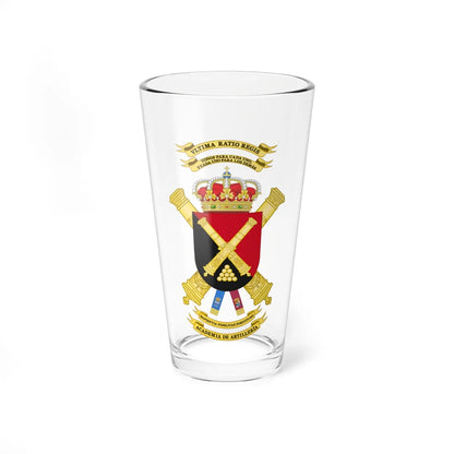 Coat of Arms of the Spanish Artillery Academy (Spain) (Coat of Arms) Pint Glass 16oz 16oz - Go Mug Yourself