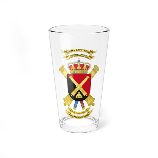 Coat of Arms of the Spanish Artillery Academy (Spain) (Coat of Arms) Pint Glass 16oz 16oz - Go Mug Yourself