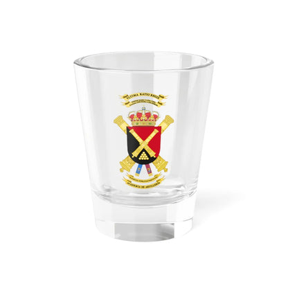 Coat of Arms of the Spanish Artillery Academy (Spain) (Coat of Arms) Shot Glass 1.5oz 1.5oz - Go Mug Yourself