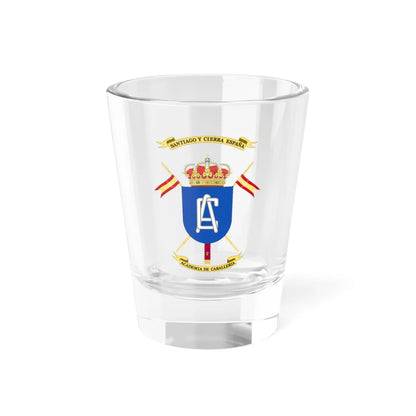 Coat of Arms of the Spanish Cavalry Academy (Spain) (Coat of Arms) Shot Glass 1.5oz 1.5oz - Go Mug Yourself