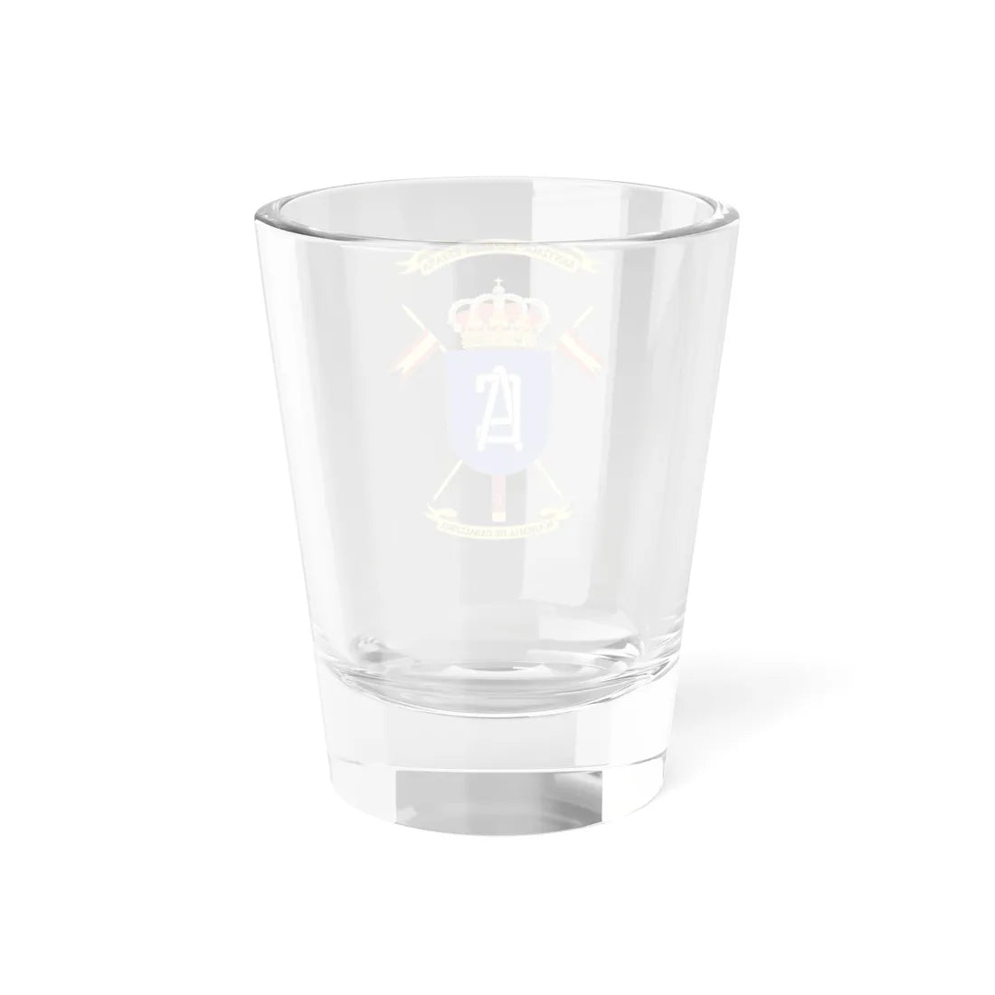 Coat of Arms of the Spanish Cavalry Academy (Spain) (Coat of Arms) Shot Glass 1.5oz - Go Mug Yourself