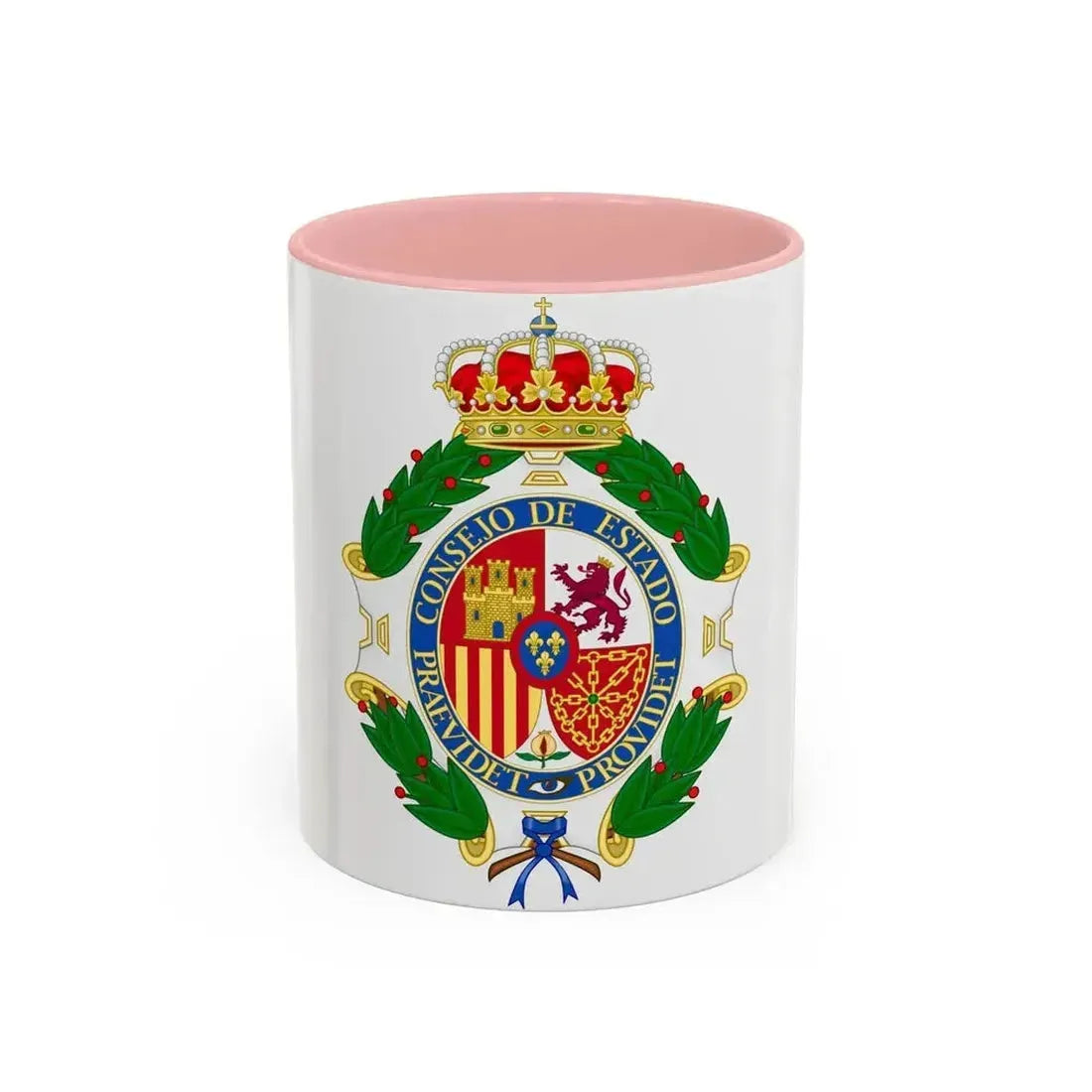 Coat of Arms of the Spanish Council of State - Accent Coffee Mug 11oz Pink - Go Mug Yourself