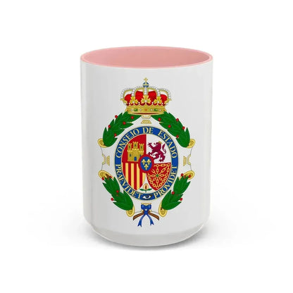 Coat of Arms of the Spanish Council of State - Accent Coffee Mug 15oz Pink - Go Mug Yourself