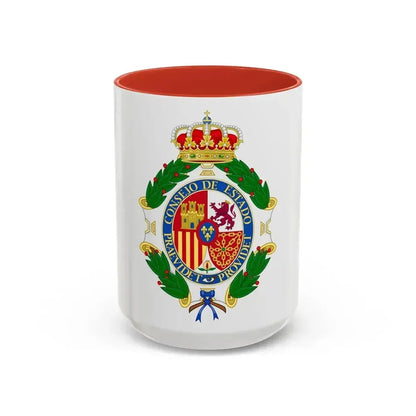 Coat of Arms of the Spanish Council of State - Accent Coffee Mug 15oz Red - Go Mug Yourself