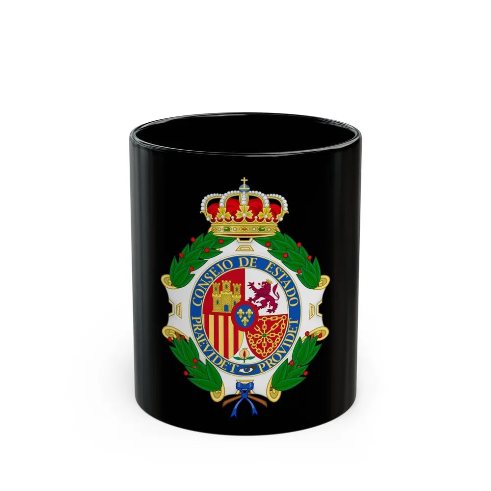 Coat of Arms of the Spanish Council of State - Black Coffee Mug-11oz-Go Mug Yourself