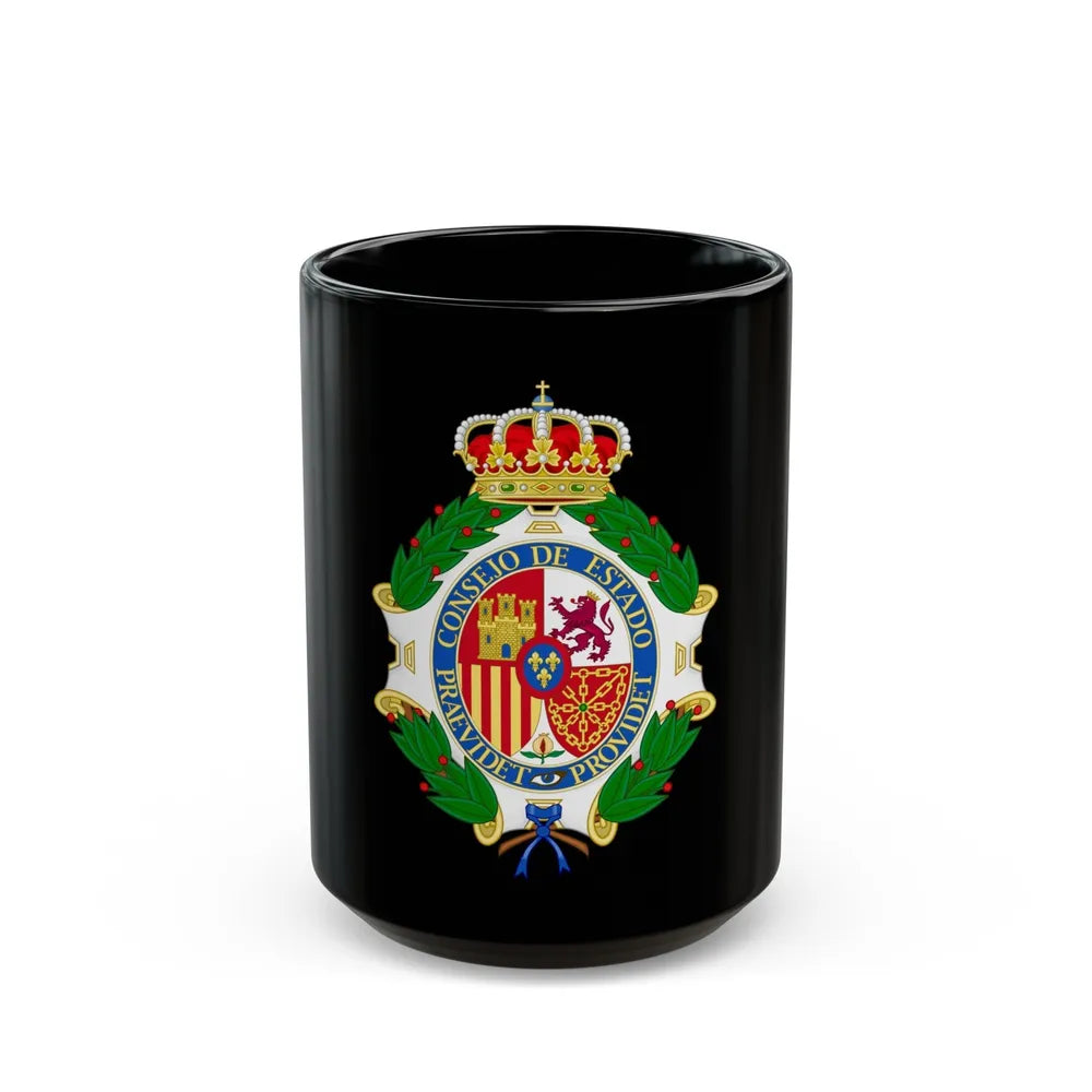 Coat of Arms of the Spanish Council of State - Black Coffee Mug-15oz-Go Mug Yourself