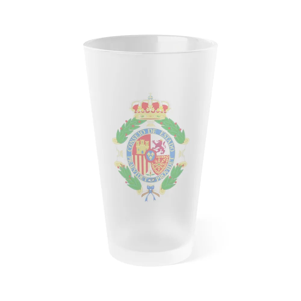 Coat of Arms of the Spanish Council of State - Frosted Pint Glass 16oz-16oz-Frosted-Go Mug Yourself