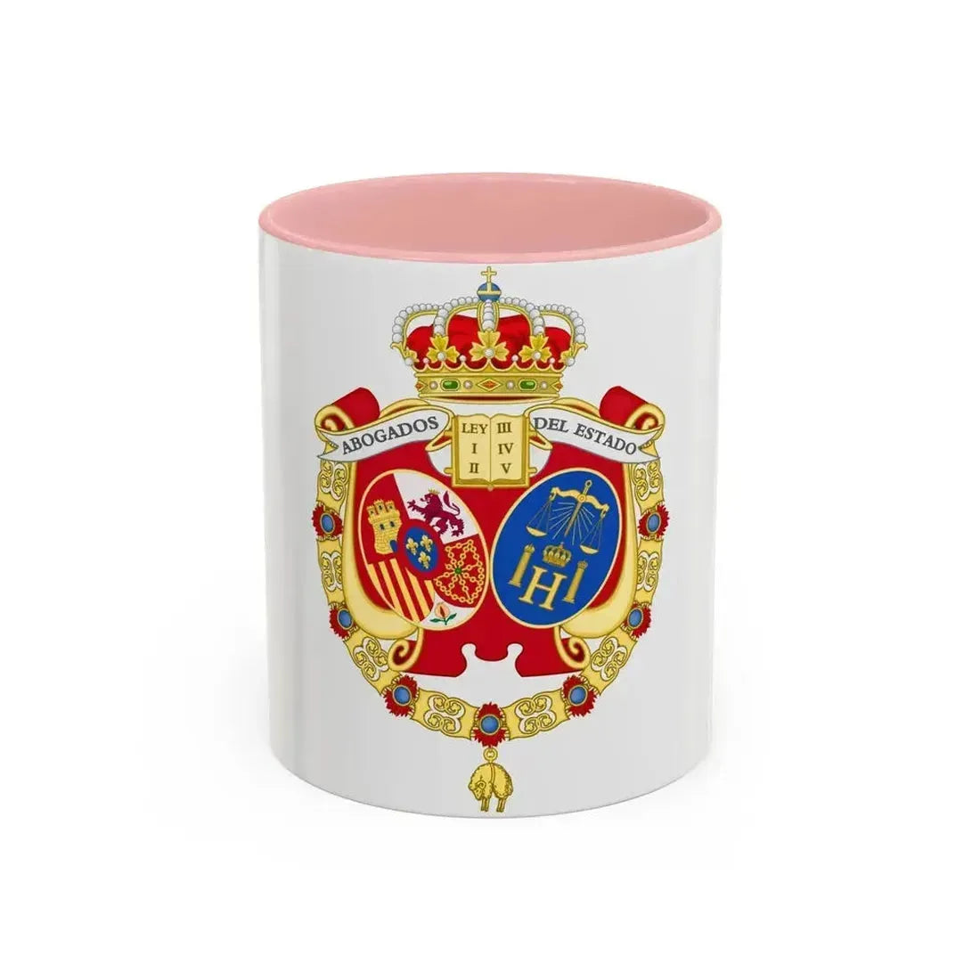Coat of Arms of the Spanish Legal Representatives of the State - Accent Coffee Mug 11oz Pink - Go Mug Yourself