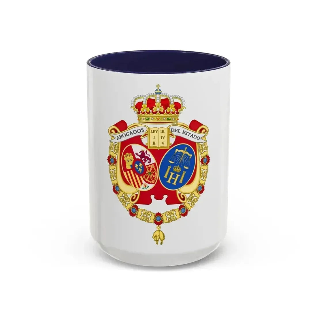 Coat of Arms of the Spanish Legal Representatives of the State - Accent Coffee Mug 15oz Navy - Go Mug Yourself