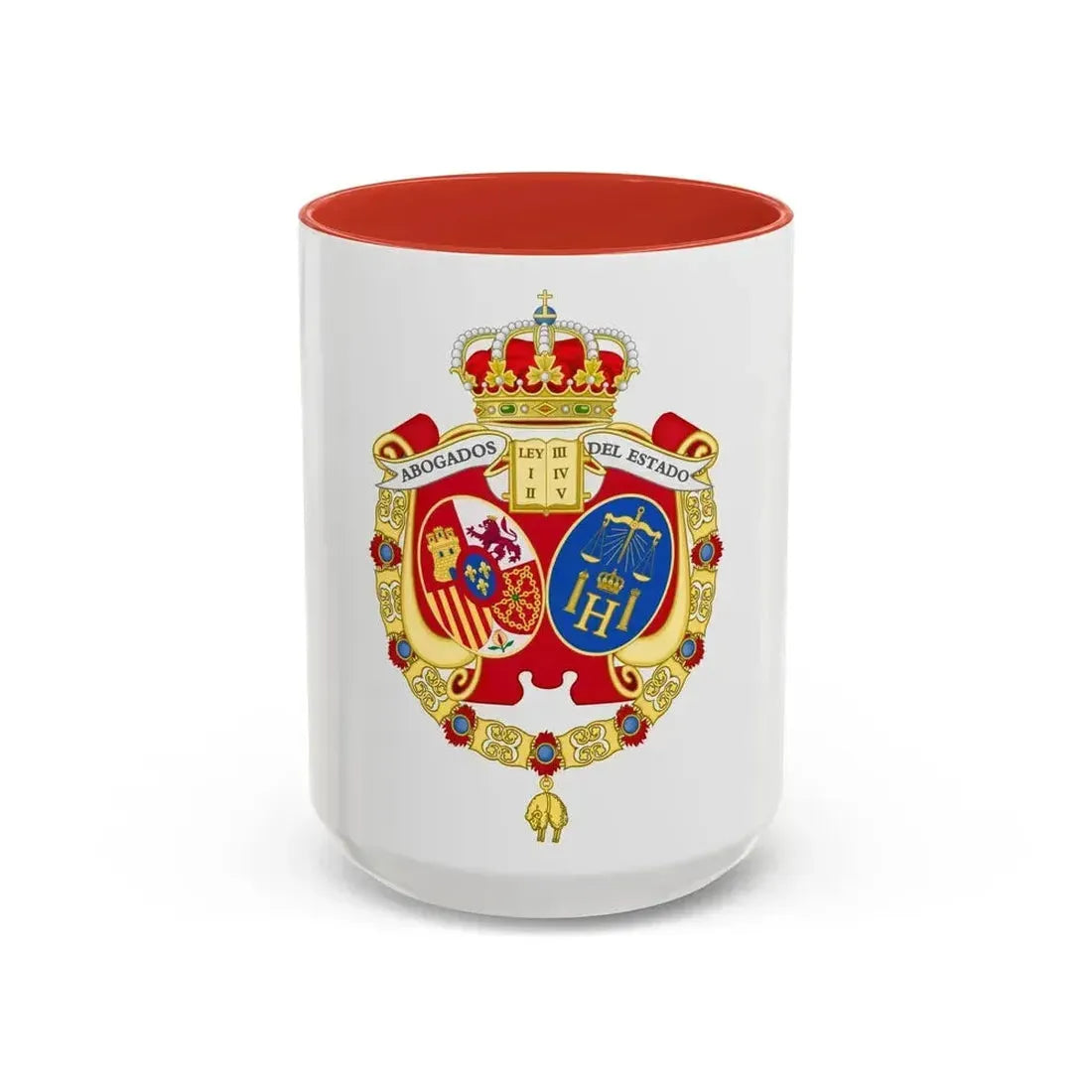 Coat of Arms of the Spanish Legal Representatives of the State - Accent Coffee Mug 15oz Red - Go Mug Yourself