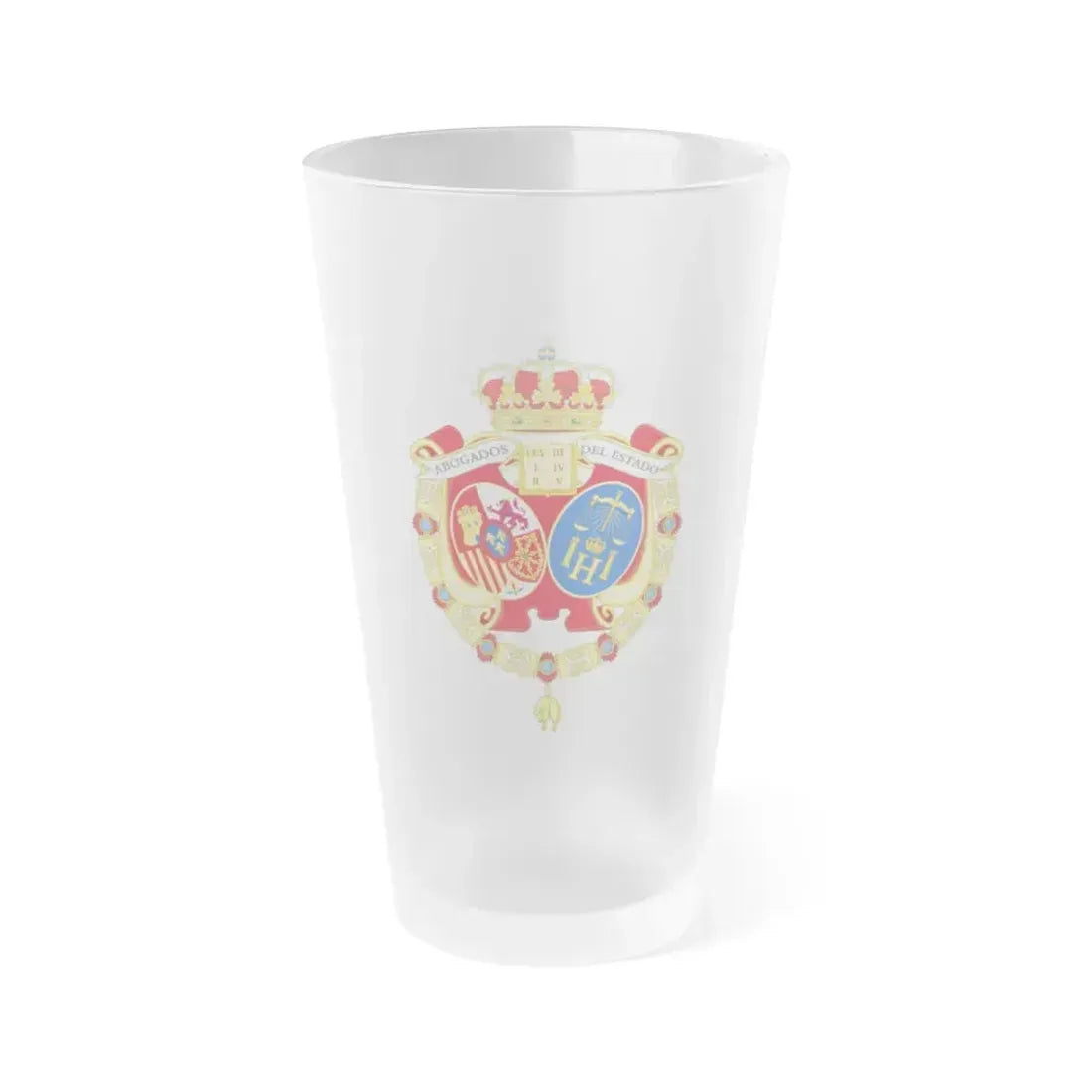 Coat of Arms of the Spanish Legal Representatives of the State - Frosted Pint Glass 16oz 16oz Frosted - Go Mug Yourself