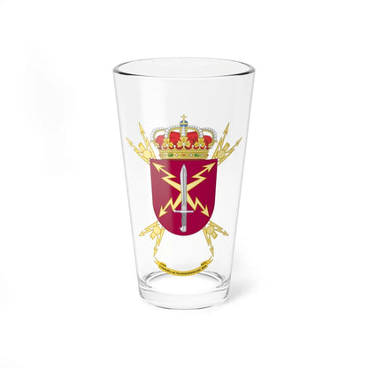 Coat of Arms of the Special Operations Command Signals Company (Spain) (Coat of Arms) Pint Glass 16oz 16oz - Go Mug Yourself