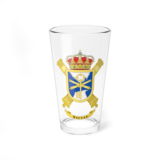 Coat of Arms of the Strait Coastal Artillery Command (Spain) (Coat of Arms) Pint Glass 16oz 16oz - Go Mug Yourself