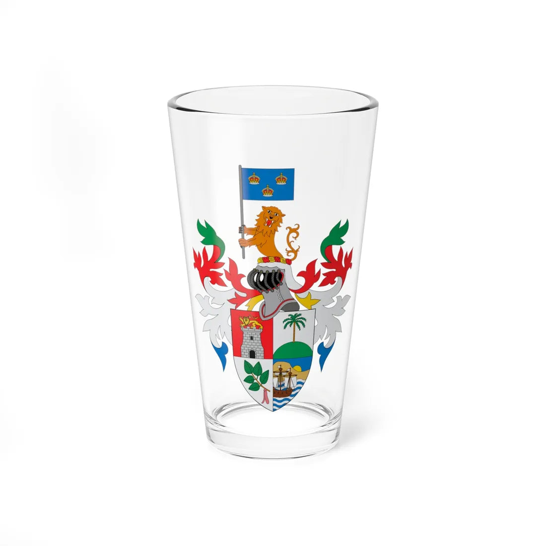 Coat of arms of the Straits Settlements (Spain) (Coat of Arms) Pint Glass 16oz 16oz - Go Mug Yourself
