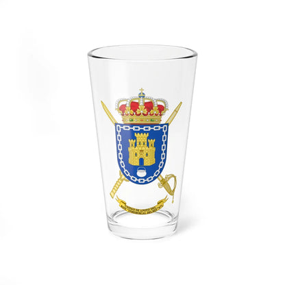 Coat of Arms of the Support Unit 1st Kings Immemorial Infantry Regiment (Spain) (Coat of Arms) Pint Glass 16oz 16oz - Go Mug Yourself