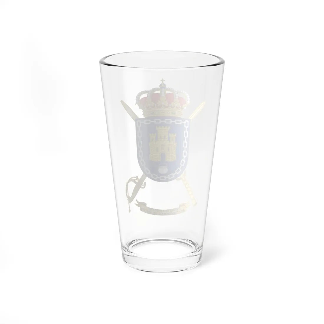 Coat of Arms of the Support Unit 1st Kings Immemorial Infantry Regiment (Spain) (Coat of Arms) Pint Glass 16oz - Go Mug Yourself