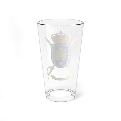 Coat of Arms of the Support Unit 1st Kings Immemorial Infantry Regiment (Spain) (Coat of Arms) Pint Glass 16oz - Go Mug Yourself