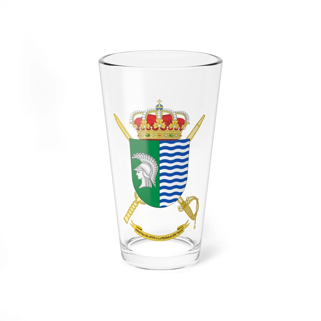 Coat of Arms of the Training Command - Este (Spain) (Coat of Arms) Pint Glass 16oz 16oz - Go Mug Yourself