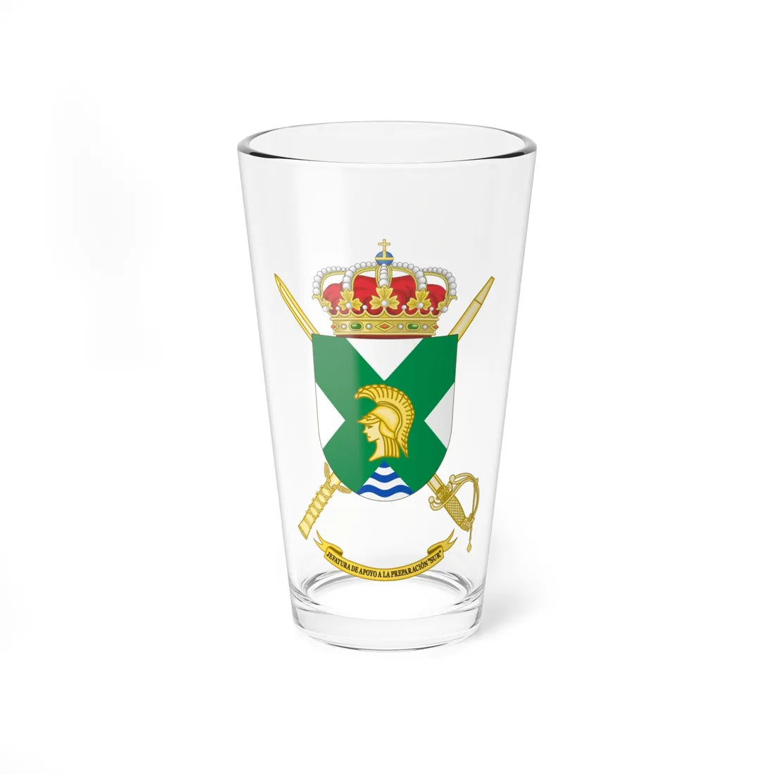 Coat of Arms of the Training Command - Sur (Spain) (Coat of Arms) Pint Glass 16oz 16oz - Go Mug Yourself