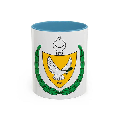 Coat of arms of the Turkish Federated State of Cyprus - Accent Coffee Mug 11oz Light Blue - Go Mug Yourself