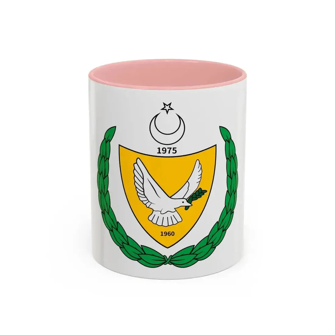 Coat of arms of the Turkish Federated State of Cyprus - Accent Coffee Mug 11oz Pink - Go Mug Yourself