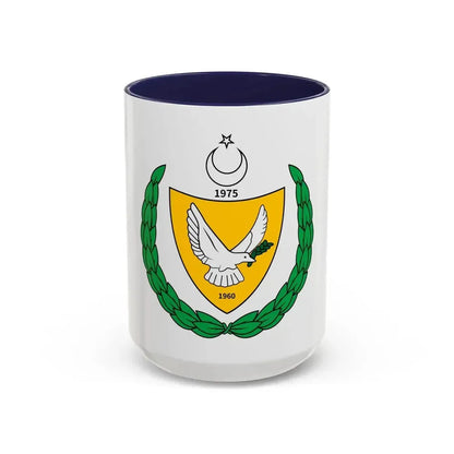 Coat of arms of the Turkish Federated State of Cyprus - Accent Coffee Mug 15oz Navy - Go Mug Yourself