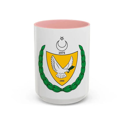 Coat of arms of the Turkish Federated State of Cyprus - Accent Coffee Mug 15oz Pink - Go Mug Yourself