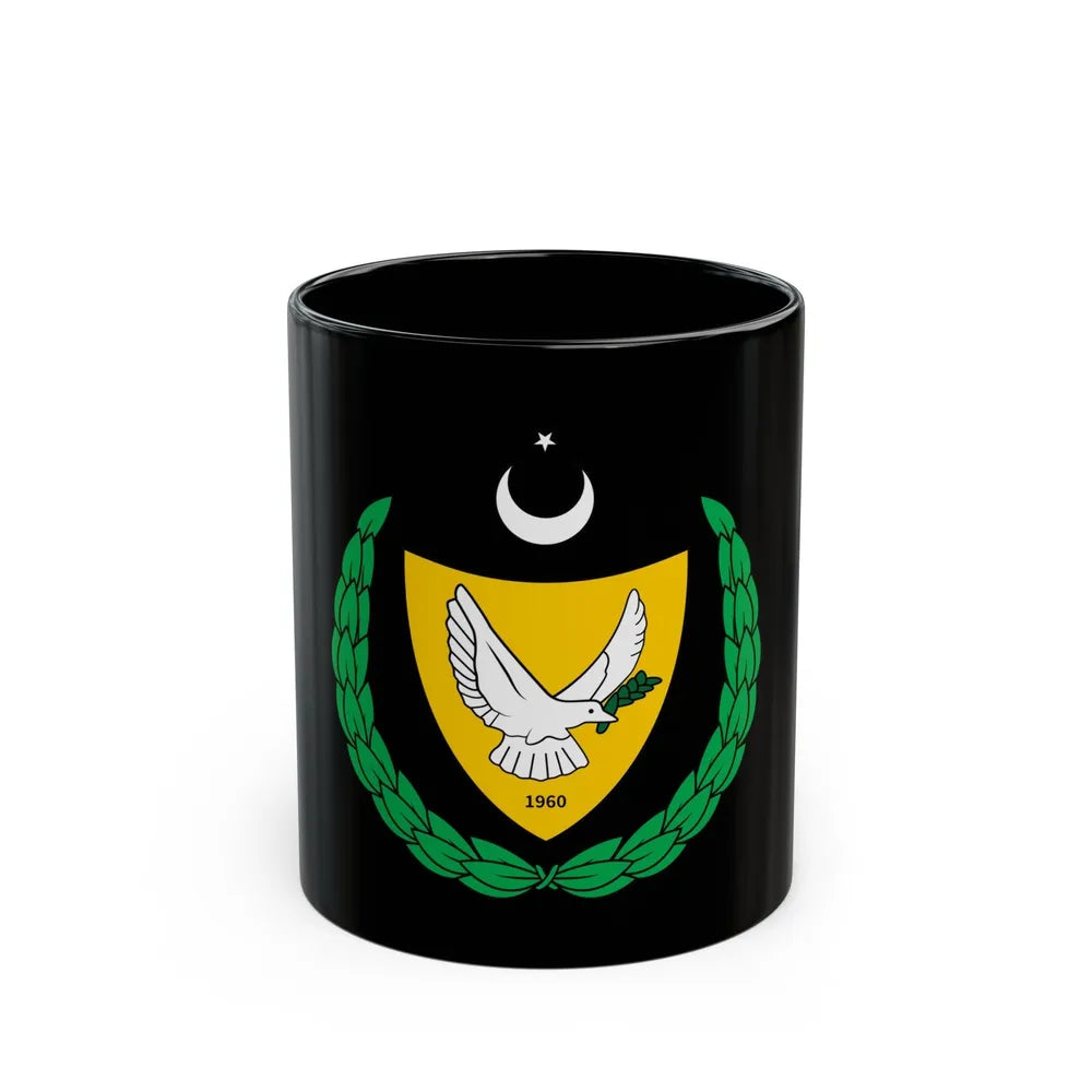 Coat of arms of the Turkish Federated State of Cyprus - Black Coffee Mug-11oz-Go Mug Yourself