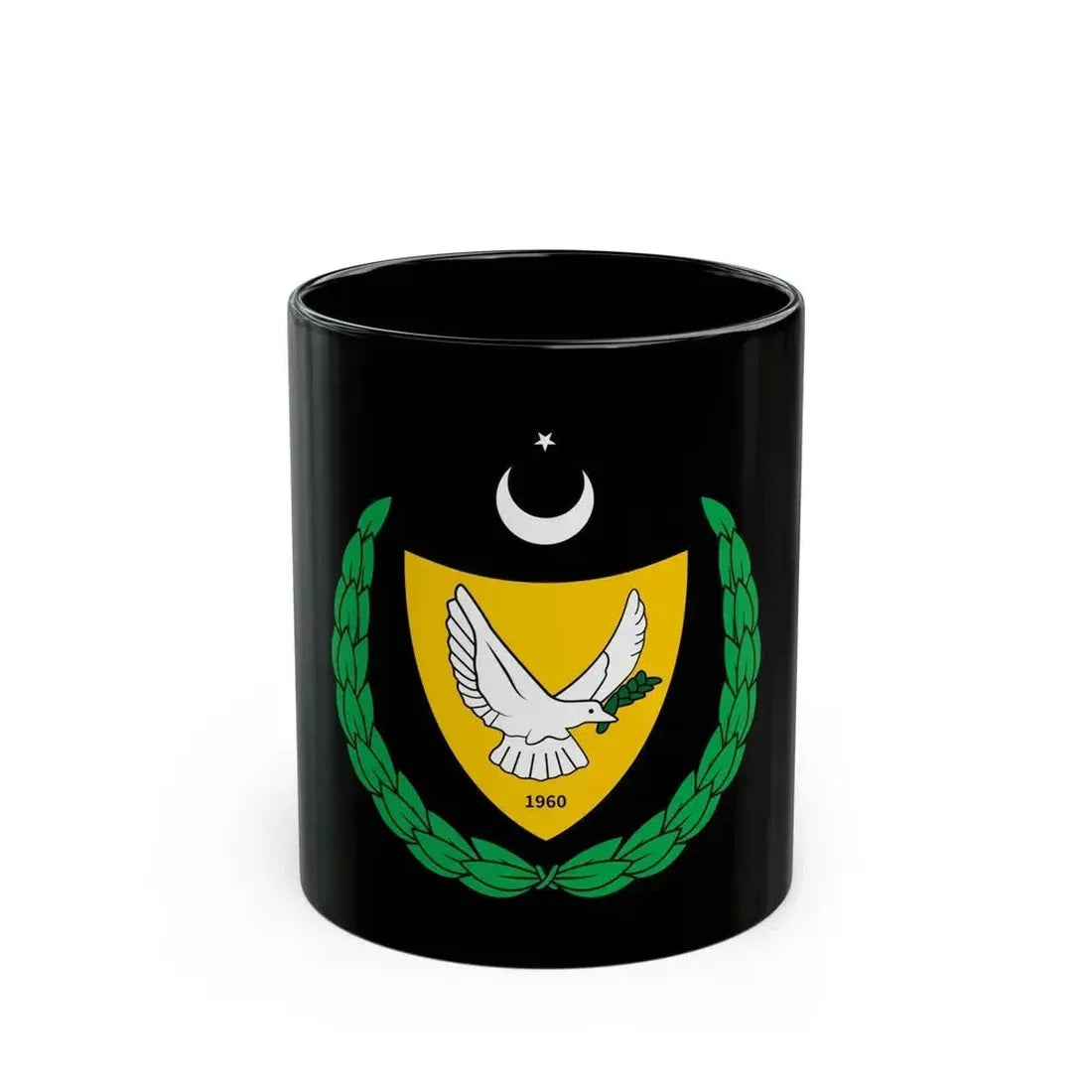Coat of arms of the Turkish Federated State of Cyprus - Black Coffee Mug 11oz - Go Mug Yourself