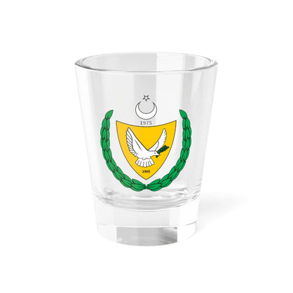 Coat of arms of the Turkish Federated State of Cyprus (Cyprus) (Coat of Arms) Shot Glass 1.5oz 1.5oz - Go Mug Yourself