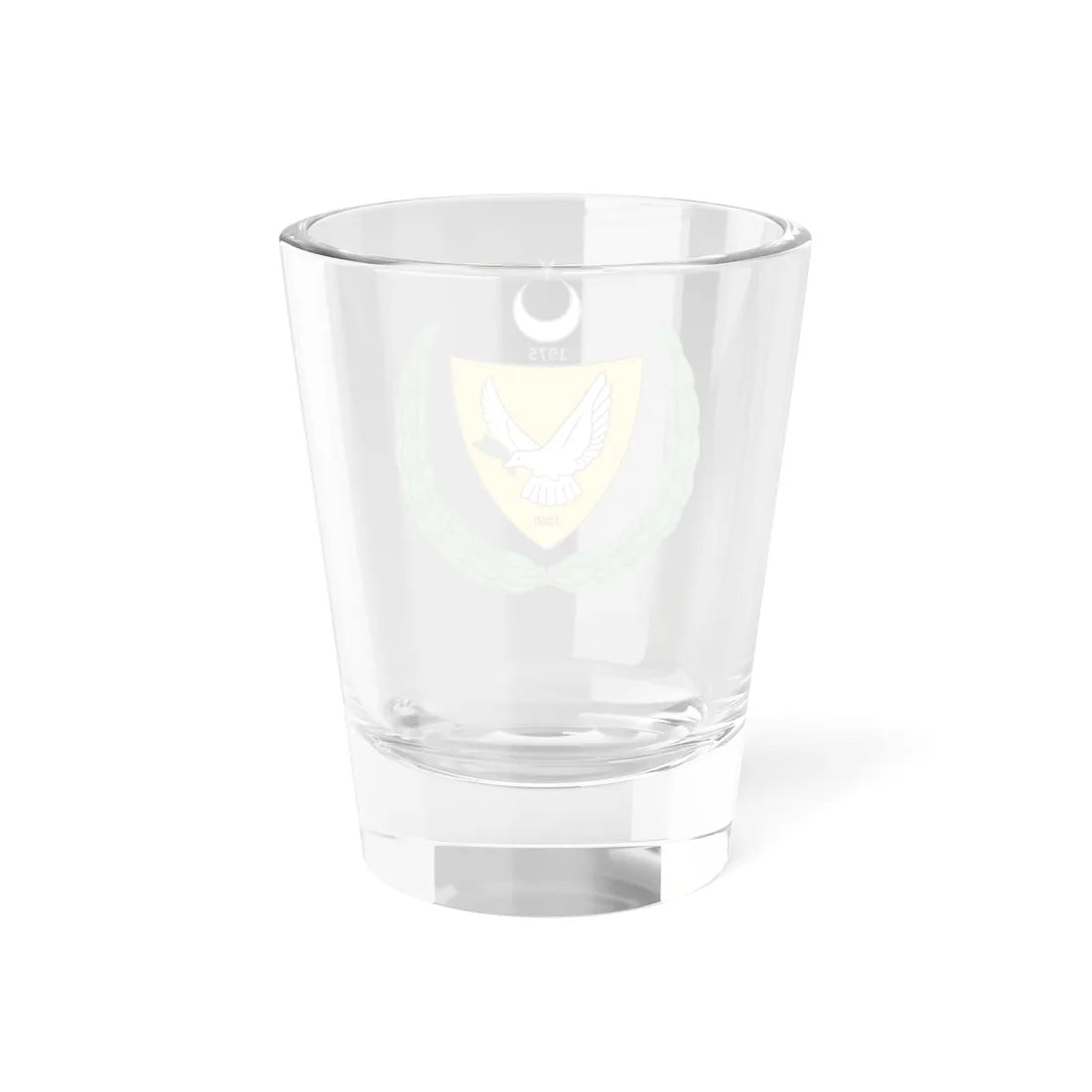 Coat of arms of the Turkish Federated State of Cyprus (Cyprus) (Coat of Arms) Shot Glass 1.5oz - Go Mug Yourself