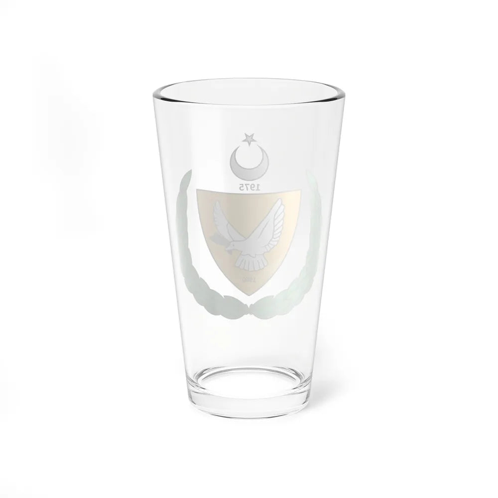 Coat of arms of the Turkish Federated State of Cyprus - Pint Glass 16oz-Go Mug Yourself