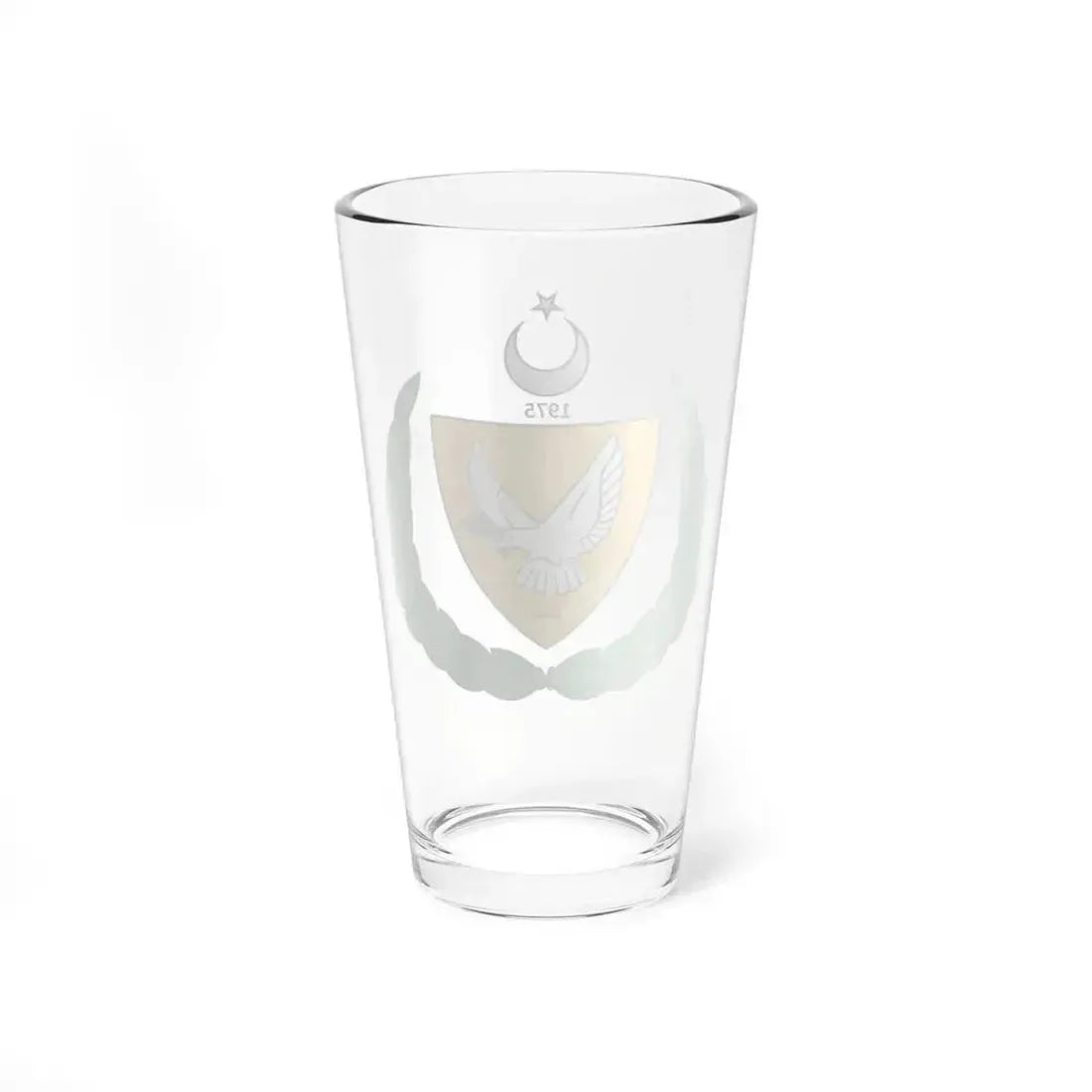 Coat of arms of the Turkish Federated State of Cyprus - Pint Glass 16oz - Go Mug Yourself