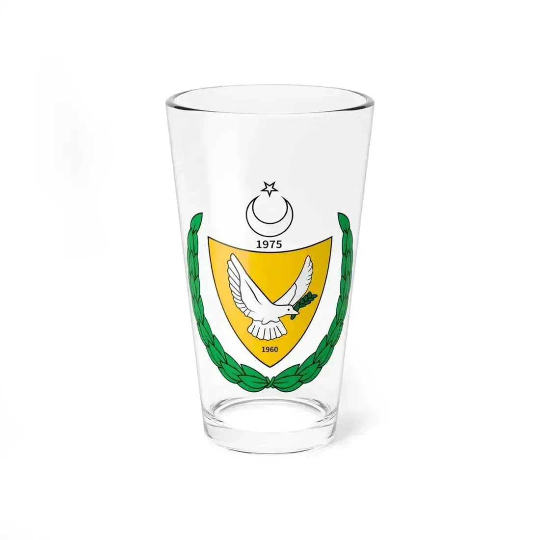 Coat of arms of the Turkish Federated State of Cyprus - Pint Glass 16oz - Go Mug Yourself