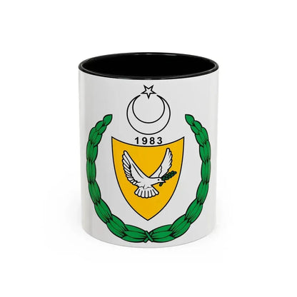 Coat of arms of the Turkish Republic of Northern Cyprus (1983-2007) - Accent Coffee Mug 11oz Black - Go Mug Yourself