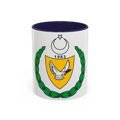 Coat of arms of the Turkish Republic of Northern Cyprus (1983-2007) - Accent Coffee Mug 11oz Navy - Go Mug Yourself