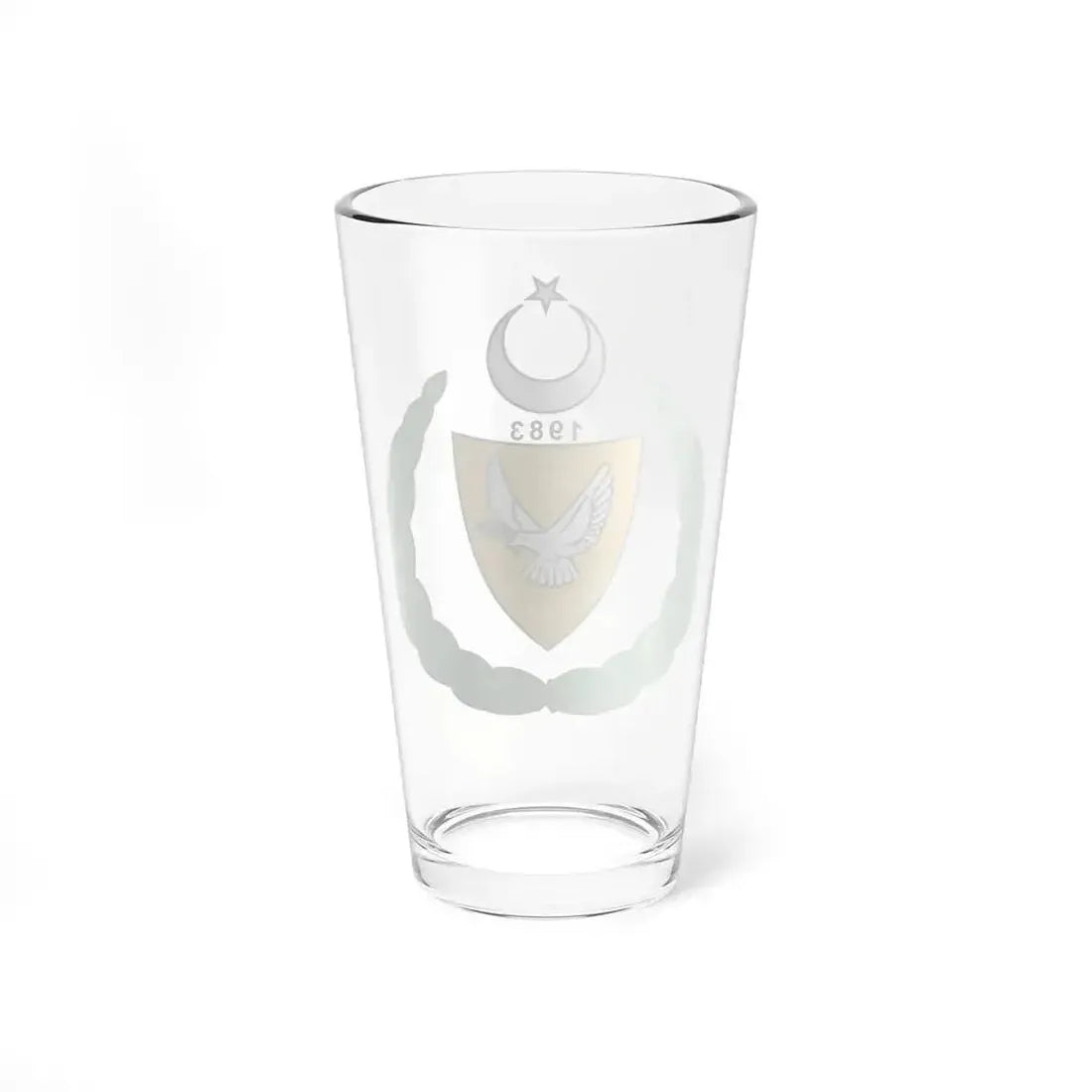 Coat of arms of the Turkish Republic of Northern Cyprus (1983-2007) - Pint Glass 16oz - Go Mug Yourself